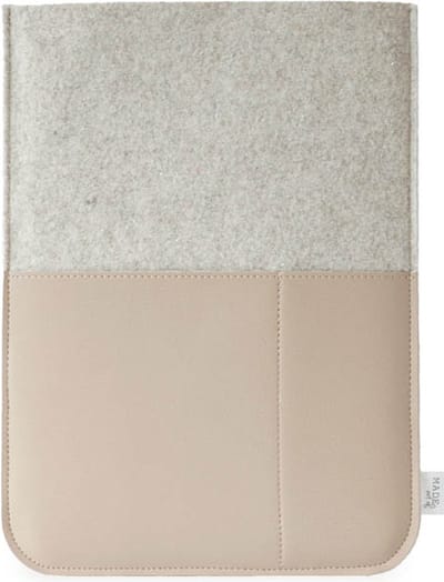 Laptop hoes SAM -13 inch - Laptopsleeve - Beige - Gerecycled wolvilt en appelleer - Duurzaam