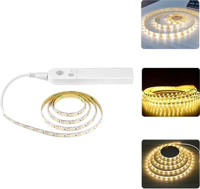 Dimbare LED Strip met Bewegingssensor - 2 Meter - Warm Wit Licht - Zelfklevend en Waterdicht voor Keuken of Kast