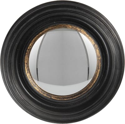 Clayre & Eef Spiegel Ø 16 cm Zwart Kunststof