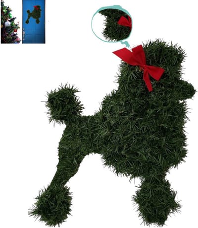 Kunstmatige kerstboomkrans - Versierd met gemengde decoraties en bessenclusters - Teckelkrans, kunstmatige boomtak en groene bladkrans - Home Buiten Tuindecoratie - Geschikt voor voordeur
