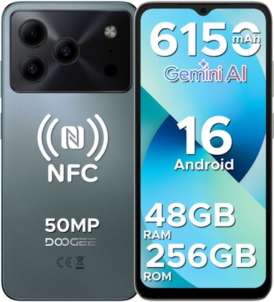 DOOGEE Note 56 Plus - Smartphone - Telefoon - 48 GB RAM+ 256 GB ROM (2TB/TF) - 50 MP camera - 6150 mAh/18W - 6.56 inch 90Hz - Gemini AI - Widevine L1 - NFC - Face ID - Vingerafdruk - GPS - Groen