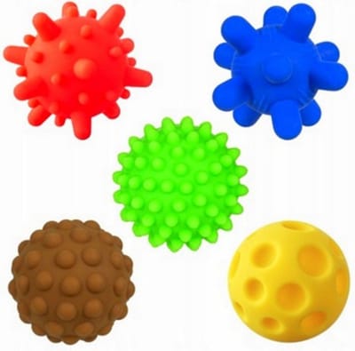 Tullo | Sensorische ballen | zonder gat | Set van 5 | 0m+ 0+ maanden 0+ maanden