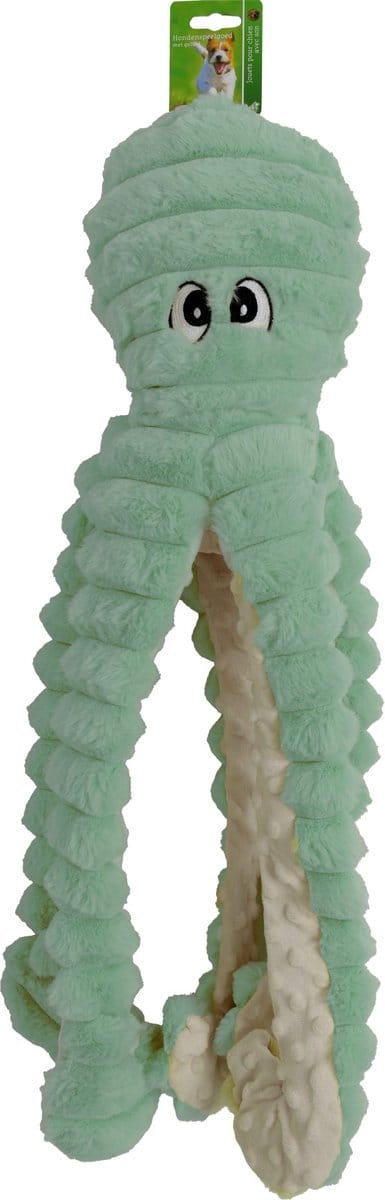 Boon hond speelgoed octopus corduroy met piep groen 65cm - 1 stuk