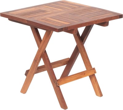 Vouwtafel van teakhout - 50 x 50 x 50 cm - Bruin - Ruimtebesparend