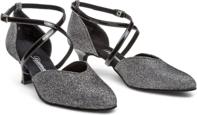 Diamant Latin schoen voor Dames 141 - 077 - 464 - Flare hak 5cm - drukknoop sluiting - Salsa, Bachata, Latin, Social - Diamant - Goud - 34.5