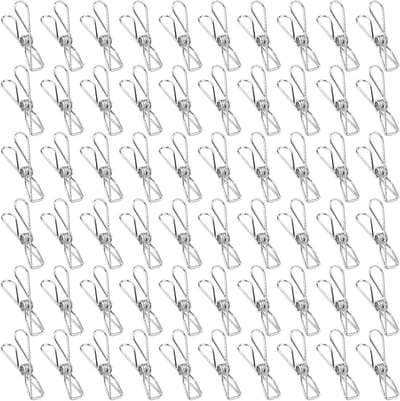 Sterke Grip Wasknijpers van RVS - 60 Stuks Winddichte en Duurzame Kledingknijpers voor Binnen en Buiten - Ideaal voor Wasdroging en Kledingbevestiging (5.5cm)