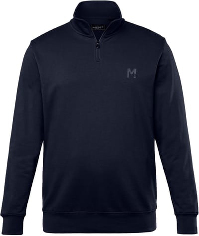 Men Plus - Heren - Sweattroyer basic kraag met rits - Donkermarine - Maat 8XL