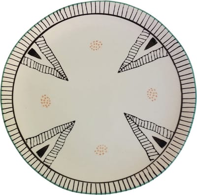 Floz Design gebaksbord escher stijl - gebaksbord keramiek met print - bord 20 cm - fairtrade
