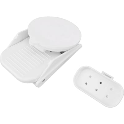 Repose-pied de douche avec ventouse Aide pour les jambes Sans perçage Antidérapant Mural Plastique Salle de bain white