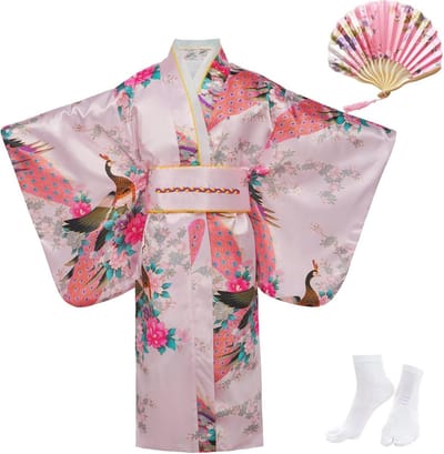 Vintage Meisjes Kimono - Traditionele Japanse Kleding voor Kinderen, Perfect voor Bruiloften en Feesten