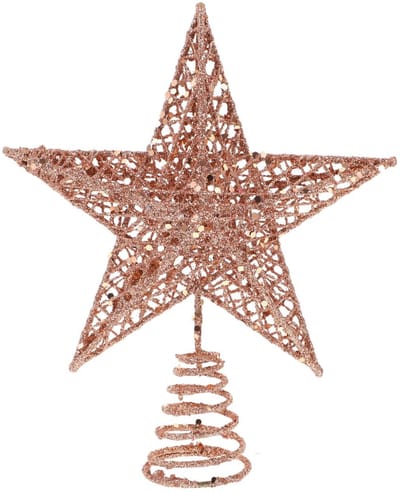 Allecto - IJzeren kerstboomster - Glitter feestdecoratie - 20 cm