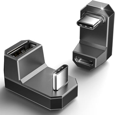 180° USB C naar USB Adapter 2-Pack, Type C naar Type A en USB 4.0/PD 100W, Geschikt voor Steam Deck en ROG Ally