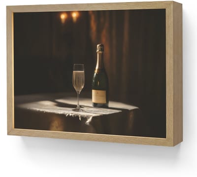 Wandlamp 40x30 cm - Oplaadbaar - Prosecco - Bubbels - Sfeervol - Drank - Wandlampen binnen woonkamer - Slaapkamer lamp - Decoratieve nachtlamp - Vloerlamp draadloos