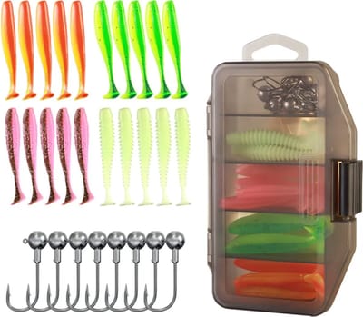 33 Delige Set - Roofvis Kunstaas - Hengelsport Kunstaas Shad - Softbait - Snoek - Baars en Snoekbaars - LOUZIR