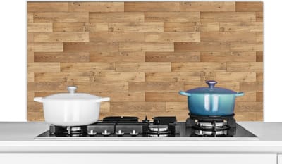 Spatscherm keuken 120x60 cm - Kookplaat achterwand Patroon - Parket - Patronen - Muurbeschermer - Spatwand fornuis - Hoogwaardig aluminium