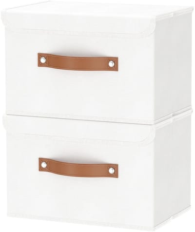 Dailygoods- Opbergbox met deksel - Opbergdoos - Kledingorganizer - Set van 2 - 38 x 24,9 x 24,9 cm - Multifunctioneel gebruik