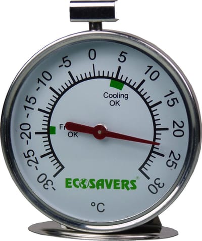 Ecosavers Koelkast Thermometer voor koelkast en vriezer | Helpt de juiste temperatuursinstelling te krijgen
