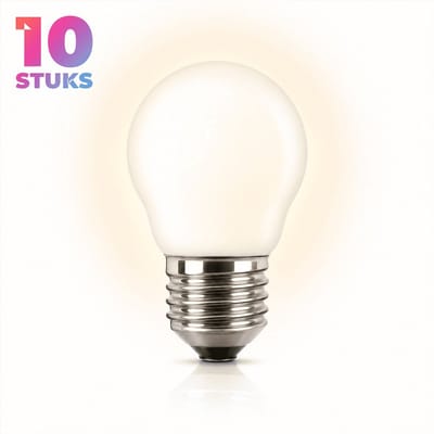 10x Kogel Gloeilamp E27 - 40W - Warm Wit Licht (2700K) - 300 lm - 1 jaar - Dimbaar