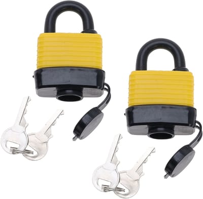 FX Tools Hangslot met sleutel - 2x - waterbestendig - 30 mm beugel - 2 sleutels - 7.5 x 5 x 2.5 cm