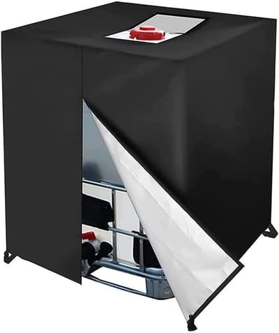 VHV Waterreservoir afdekzeil, 1000 l, IBC tank container container UV folie beschermhoes beschermhoes beschermhoes cover, 120 x 100 x 116 cm - Geen Rits