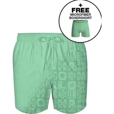 Muchachomalo Heren Zwembroek - 1 Pack + Boxershort - Maat M - Groen - Mannen Zwembroek