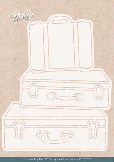 Stencil - Card Deco Essentials - Rose Decorations Suitcase