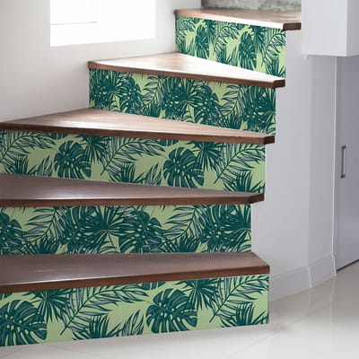 Zelfklevende stickers voor traptreden en stootborden - TROPICAL ERITAPETA - 2 stroken van 12,5 x 87,5 cm