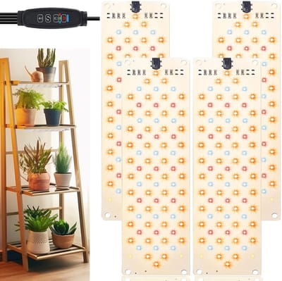 carmdering - LED Kweeklamp Set - Plantenlamp - Groeilamp - 316 LEDs, 380-800nm, 4 timers, 10-100% dimbaar, 3 modi - Voor zaailingen & bloei - Aluminium, energiebesparend