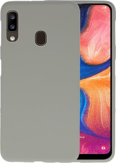 Hoesje Geschikt voor de Samsung Galaxy A20 - Backcover Color Telefoonhoesje - Grijs