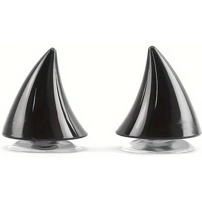 1 Paar Scooter- en Motorhelmen Duivelhoorns Decor Retro Eenvoudig te Gebruiken Zuignappen, Geschikt voor de Meeste Helmen Decoratie zwart