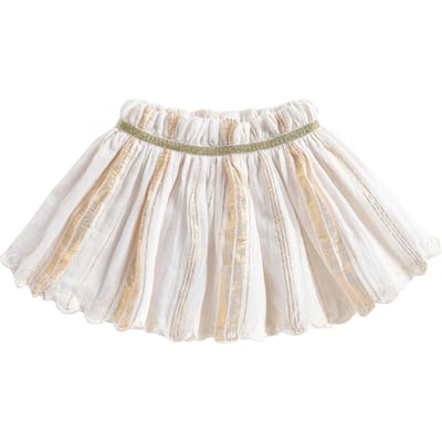 Louise Misha Skirt Salina White & Gold Stripes Maat: 6M | Rokken Outlet | Unisex | Wit