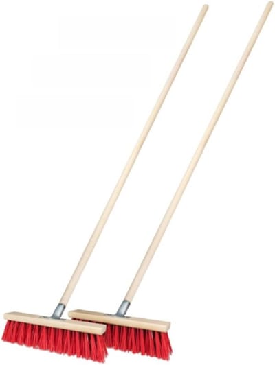 Set van 2 Stevige Buitenbezem met Houten Steel 150 cm voor Tuin en Oprit