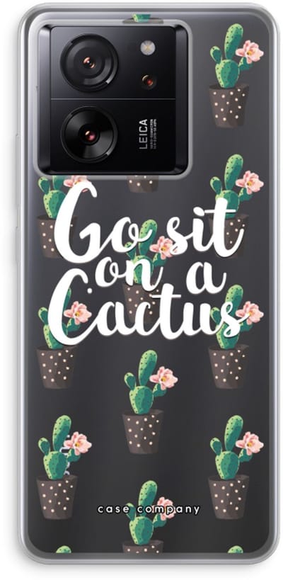 Case Company® - Hoesje geschikt voor Xiaomi 13T Pro hoesje - Cactus quote - Soft Cover Telefoonhoesje - Bescherming aan alle Kanten en Schermrand