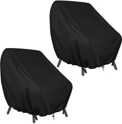Tuinstoelhoes, 2-delig, hoes voor fauteuil, 89 x 97 x 74 cm, beschermhoes voor buitenstoelen, 420D Oxford-stof, waterdicht, zeil voor balkonstoelen