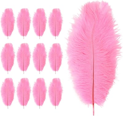 Natuurlijke Struisvogelveren 20-25cm - 12 Stuks voor Creatieve DIY Projecten, Droomvangers, Decoratie en Feestaccessoires