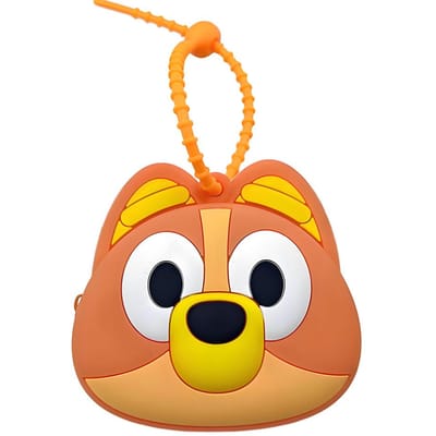 Bluey En Bingo Anime Figuur Schattige Cartoon Mnin Portemonnee Zachte Rubberen Portemonnee Kinder Tas Decoratie Hanger orange