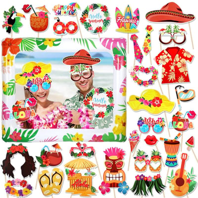Store_7 - Hawaii decoratie - fotobox accessoires - opblaasbare fotolijst - meerkleurig - tropische feestdecoratie - geschikt voor strandfeest - 30 ...
