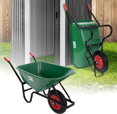 Kruiwagen Tuin - Materiaalwagen Werktuig - Transport Werkzaamheden - 100 Liter PP Bak - 150kg Draagvermogen - Groen
