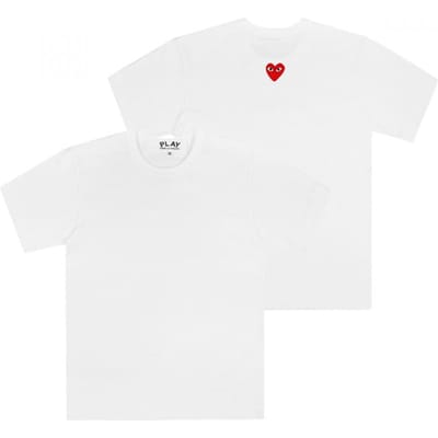 Comme Des Garcons Ax T340 051 3  p1T340 3  T-shirt Manches Courtes Waffen Union Cœur Rouge Play Back AX-T340-051 3 (M) white