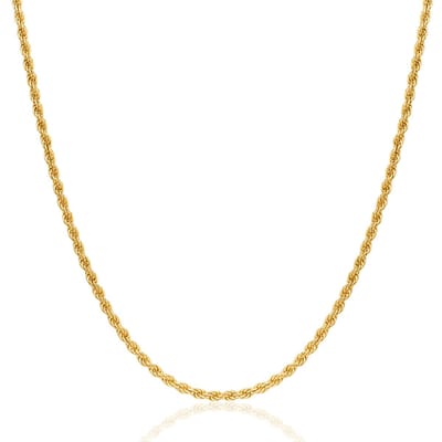 Miore Ketting Dames - in 925 Zilver - 18 Karaat Verguld - Handgemaakte Halsketting - 50 cm