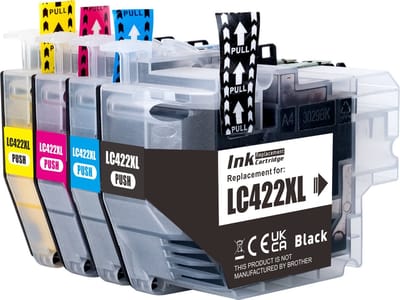 Inktcartridges Geschikt voor Brother LC-422XL | Multipack van 4 stuks Geschikt voor Brother MFC-J5340DW, MFC-J5345DW, MFC-J5740DW, MFC-J6540DW, MFC-J6940DW