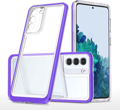Hoesje Geschikt Voor Samsung Galaxy S21 Plus hoesje transparant cover met bumper Paars - Ultra Hybrid hoesje Hoesje Geschikt Voor Samsung Galaxy S21 Plus case