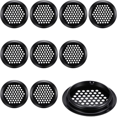 10 Stuks 53 mm Zwart RVS Roosters - Vents - Rond - Ventilatie Accessoires