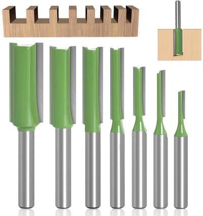 7-delige Routerfrees Set voor Houtbewerking met 6 mm Schacht - Ideaal voor DIY en Groeven maken
