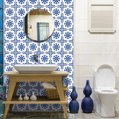 Zelfklevende tegelmuurstickers voor keuken en badkamer - 60 Oosterse tegelstickers van QENA - 60 stickers 10x10cm