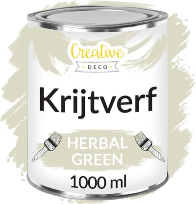 Creative Deco 1000 ml Groen Krijt-Verf | Mat en Wasbaar | Perfect voor Renovatie, Decoratie en Decoupage van Meubels | Egen en Gradient Effect Mogelijk