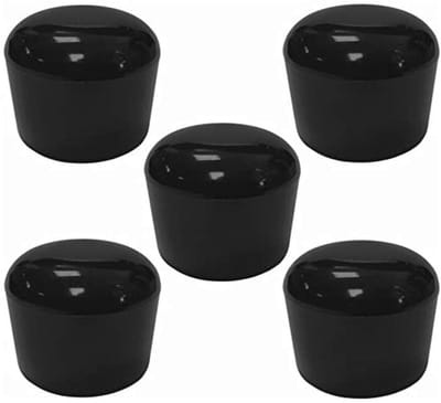 Voetkappen rond zwart voor ronde buizen - 5 stuks, 19 mm