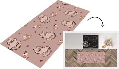 Keukenloper - Loper keuken - Dieren - Kinderen - Patronen - 120x50 cm - Keukenloper vinyl