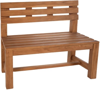 CLP Augusta Tuinbank - tuinbankjes weerbestendig - met rugleuning - teakhout - teak 120 cm