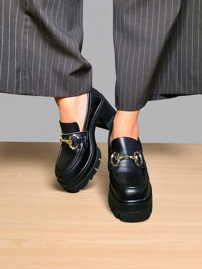 Barla Shoes Willow - Chunky Loafer met Hak - Zwart